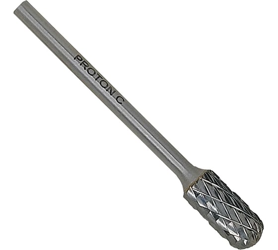 Изображение товара Бор-фреза PROTON твердосплавная сфероцилиндрическая 06x3х13x38R, тип C, (D 06 хв.3) УТ-00000745