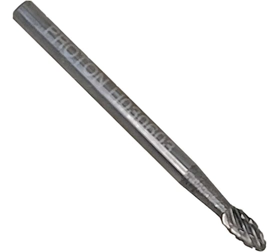 Изображение товара Бор-фреза PROTON твердосплавная пламевидная 03x3х6x32R, тип H, (D 3 хв.3) УТ-00000738