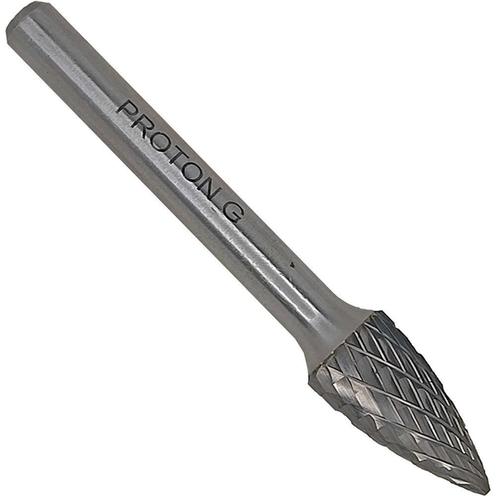 Изображение товара Бор-фреза PROTON твердосплавная параболическая с точечным торцом 10x6х20x45R