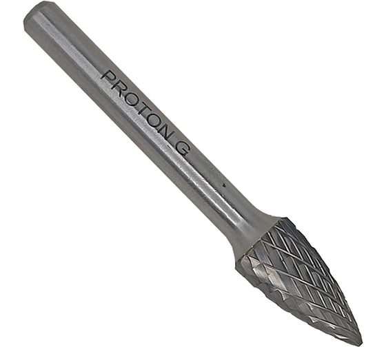 Изображение товара Бор-фреза PROTON твердосплавная параболическая с точечным торцом 10x6х20x45R, тип G, (D 10 хв.6) УТ-00000781