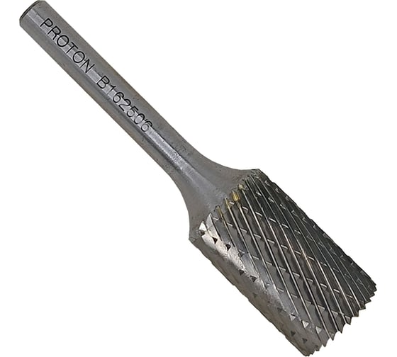 Изображение товара Бор-фреза PROTON твердосплавная цилиндрическая с торцевыми зубьями 16x6х25x45R, тип B, (D 16 хв.6) УТ-00000755