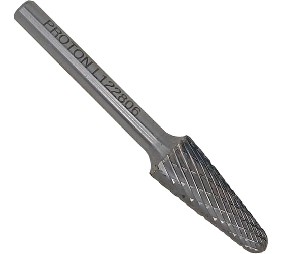 Изображение товара Бор-фреза PROTON твердосплавная сфероконическая 12x6х28x45R, тип L, (D 12 хв.6) УТ-00000792