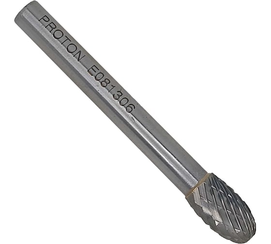 Изображение товара Бор-фреза PROTON твердосплавная овальная 8x6х13x45R, тип E, (D 8 хв.6) УТ-00000771