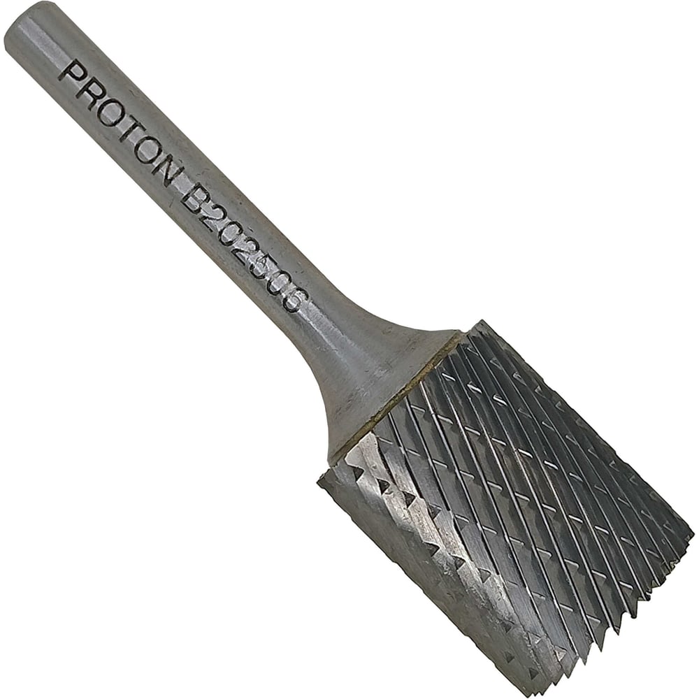 Изображение товара Бор-фреза PROTON твердосплавная цилиндрическая с торцевыми зубьями 20x6х25x45R