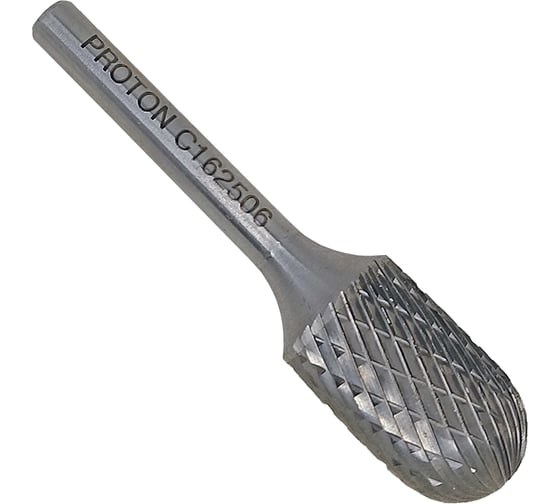 Изображение товара Бор-фреза PROTON твердосплавная сфероцилиндрическая 16x6х25x45R, тип C, (D 16 хв.6) УТ-00000740