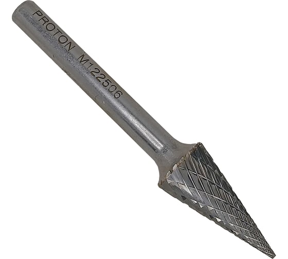 Изображение товара Борфреза твердосплавная коническая PROTON 30° d12х6х25х45R, тип M, (D 12 хв.6) УТ-00000775