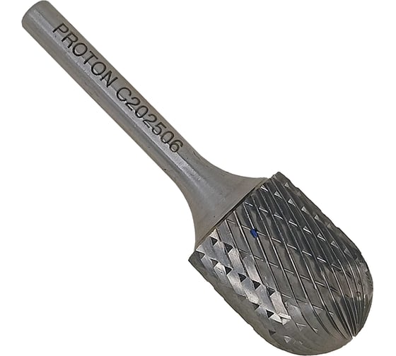 Изображение товара Бор-фреза PROTON твердосплавная сфероцилиндрическая 20x6х25x45R, тип C, (D 20 хв.6) УТ-00000739