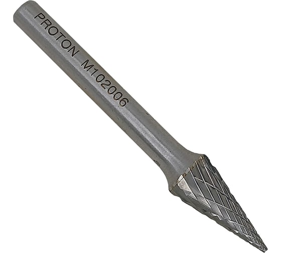 Изображение товара Борфреза твердосплавная коническая PROTON 30° d10х6х20х45R, тип M, (D 10 хв.6) УТ-00000776
