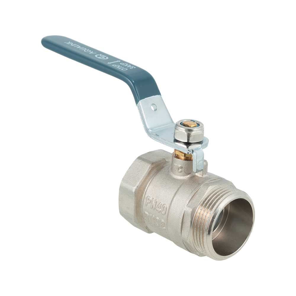 Изображение товара Шаровой кран AQUALINK вн-нар 1 1/4, рычаг, латунь, запорный, прямой