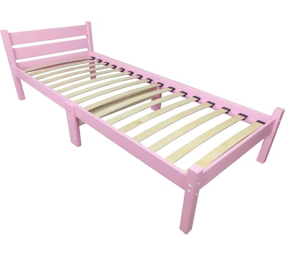Изображение товара Односпальная кровать Solarius с ортопедическим основанием, для взрослых, из сосны, 60x190 см, розовая ortokompakt60roz-190
