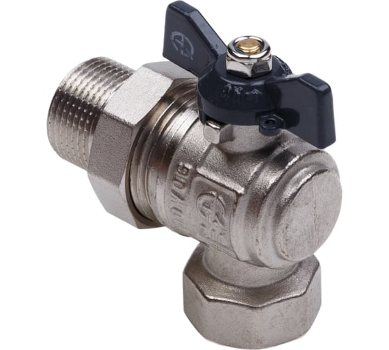 Изображение товара Шаровой кран AQUALINK со сгоном угловой вн-нар 1/2 LU B бабочка 01171