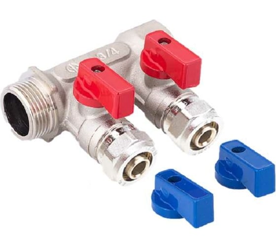 Изображение товара Универсальный коллектор для МП труб с шаровыми кранами и евроконусом AQUALINK вн-нар 3/4, 16x2 арт. 3933