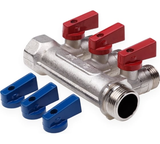 Изображение товара Резьбовой коллектор с кранами AQUALINK вн-нар 3/4, 1/2х4 2426