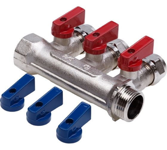 Изображение товара Универсальный коллектор для МП труб с шаровыми кранами и евроконусом AQUALINK вн-нар 3/4, 16x3 3934