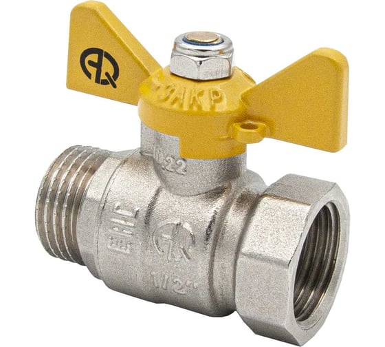 Изображение товара Шаровой кран AQUALINK для газа 3/4 вн-нар бабочка 07110