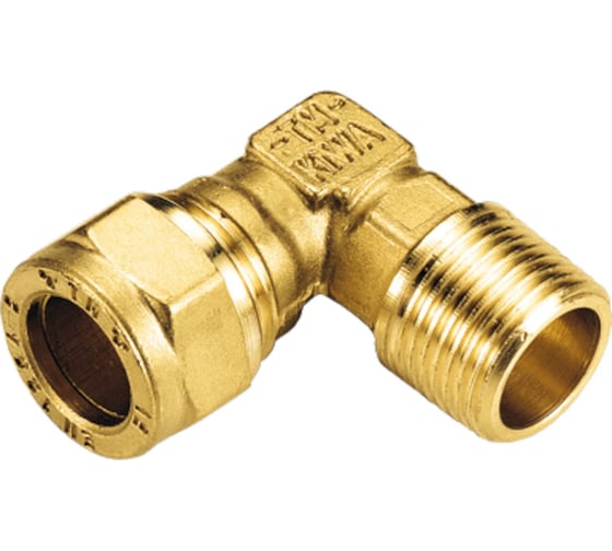 Изображение товара Угольник обжимной для медных труб Tiemme с наружной резьбой 1/2"-22 1004 1000140