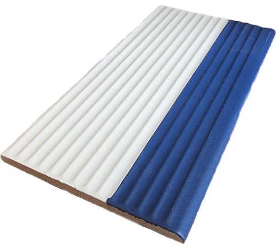 Изображение товара Плитка сине-белая рельефная TOP GRES для ступени бассейна противоскользящая 244х119x9 00-00000143