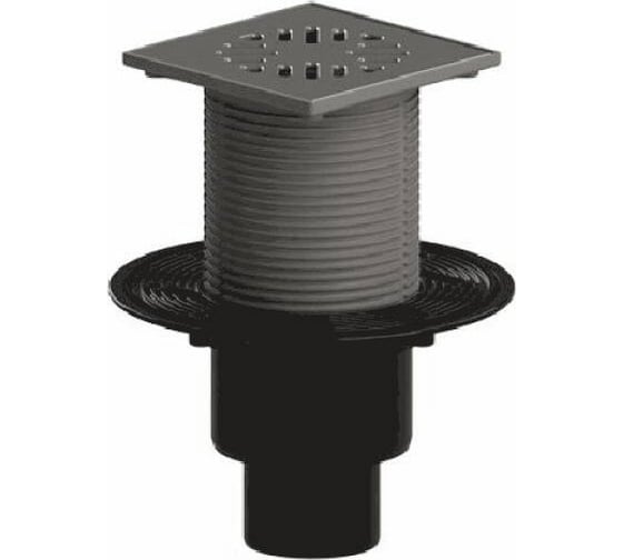 Изображение товара Трап регулируемый Татполимер вертикальный выпуск, сухой затвор Дн50/75/110, с нержавеющей решеткой 150x150 мм 310-3000 101200454 004-1463