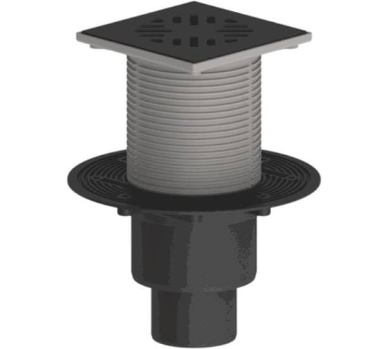 Изображение товара Трап Татполимер регулируемый, вертикальный выпуск, сухой затвор Дн50/75/110, с чугунной решеткой 150x150 мм 310Р 101200457 004-1462