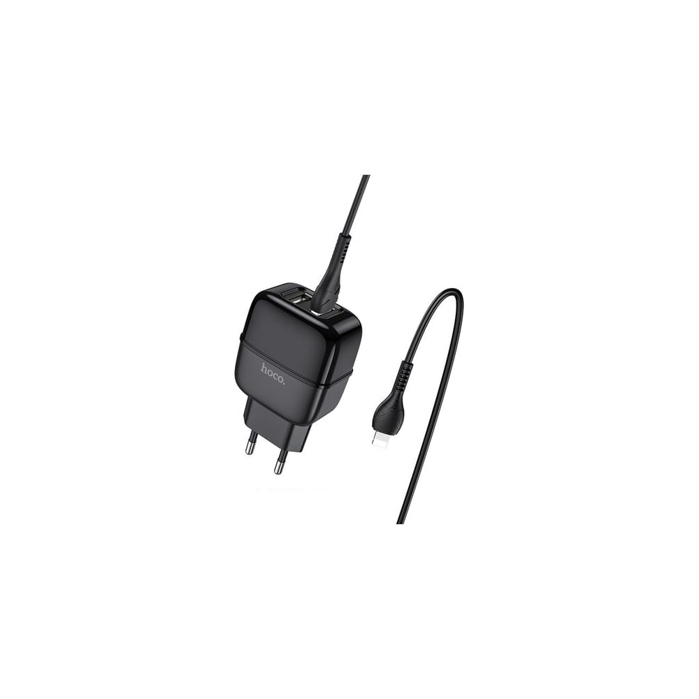 Сетевое зарядное устройство Hoco сетевое зу pd qc 3 0 usb usb type c с кабелем lightning hoco n5 favor черное