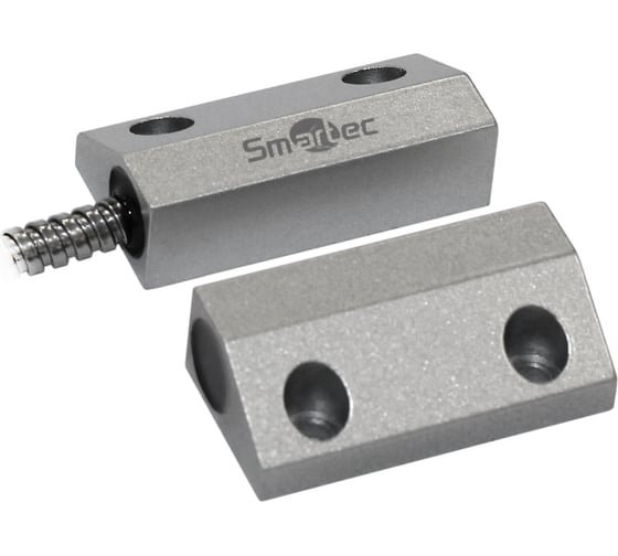 Изображение товара Магнитоконтактный датчик Smartec ST-DM131NC-SL НЗ, серебряный, накладной для металлических дверей, металлорукав smkd0825