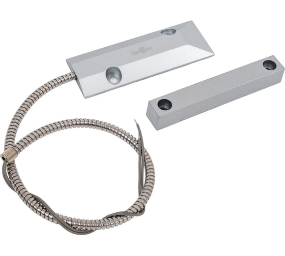 Изображение товара Магнитоконтактный датчик Smartec ST-DM140NC-SL накладной для металлических дверей, металлорукав smkd0219