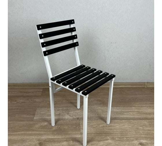 Изображение товара Стул Solarius металлический универсальный, белый каркас с черной березовой спинкой и сиденьем 500-10012