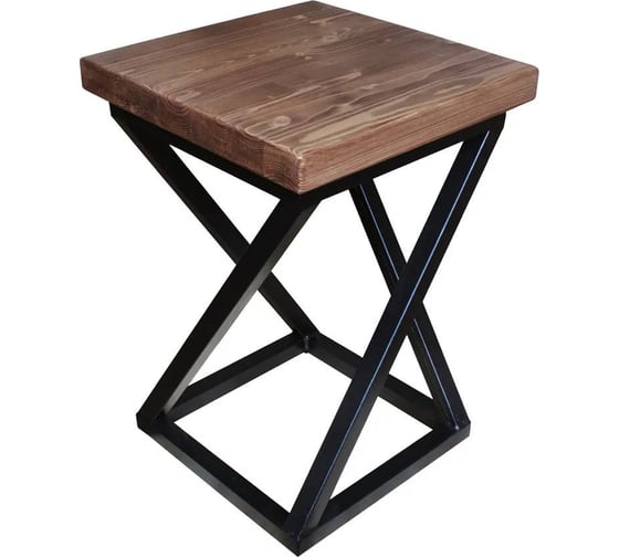 Изображение товара Комплект усиленных табуретов в стиле лофт Solarius Циклон цвет тёмный дуб, 2 шт. tabciklontdub2