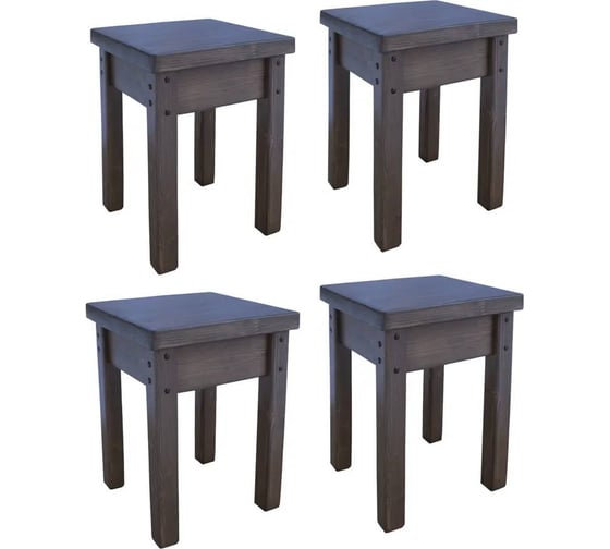 Изображение товара Комплект из 4 табуретов Solarius Классика цвет венге komplektven4