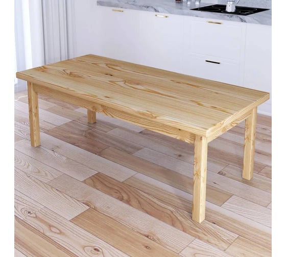 Изображение товара Стол журнальный Solarius Классика из массива сосны, столешница 40 мм, без шлифовки и покраски, 140x60x46 см 601-10362