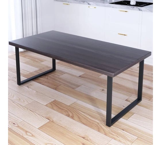 Изображение товара Стол журнальный Solarius Loft со столешницей цвета венге из массива сосны 40 мм и черными металлическими ножками, 90x70x50 см 701-10461