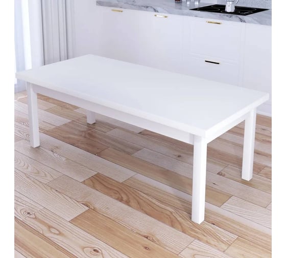 Изображение товара Стол журнальный Solarius Классика из массива сосны, столешница 40 мм и ножки белого цвета, 140x70x46 см 601-10230