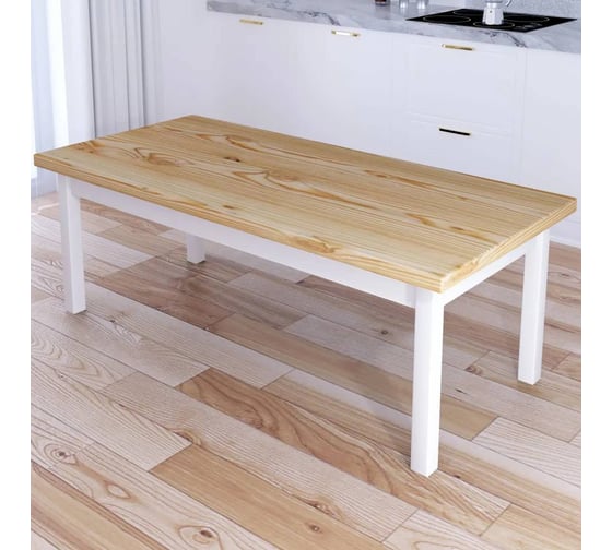 Изображение товара Стол журнальный Solarius Классика из массива сосны, лакированная столешница 40 мм и ножки белого цвета, 130x70x46 см 601-10187