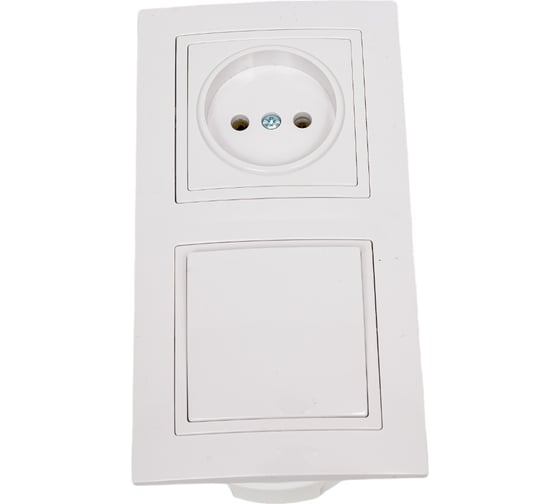 Изображение товара Блок Bylectrica 1 выключатель + розетка скрытой установки, серия УЮТ, белый, В-РЦ-726