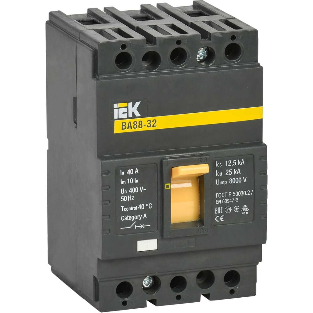 Изображение товара Выключатель автоматический IEK ВА88-32 3Р 40А 25кА SVA10-3-0040