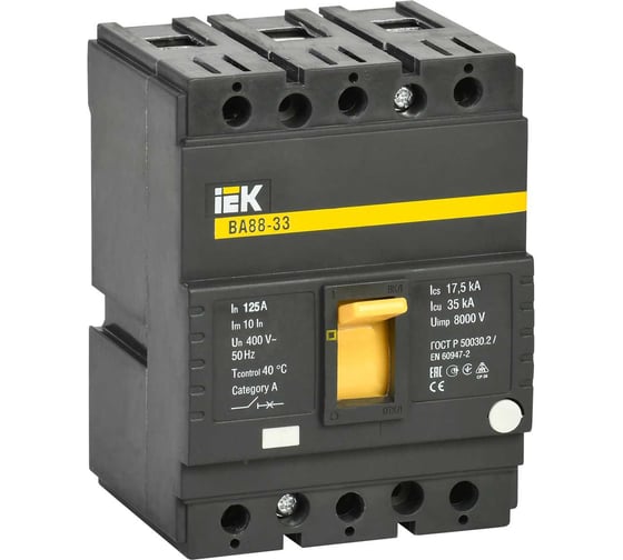 Изображение товара Выключатель автоматический IEK ВА88-33 3Р 125А 35кА SVA20-3-0125