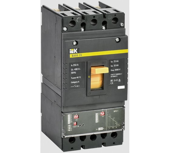 Изображение товара Автоматический выключатель IEK ВА88-35 3Р 250А 35кА с электронным расцепителем MP 211 SVA31-3-0250