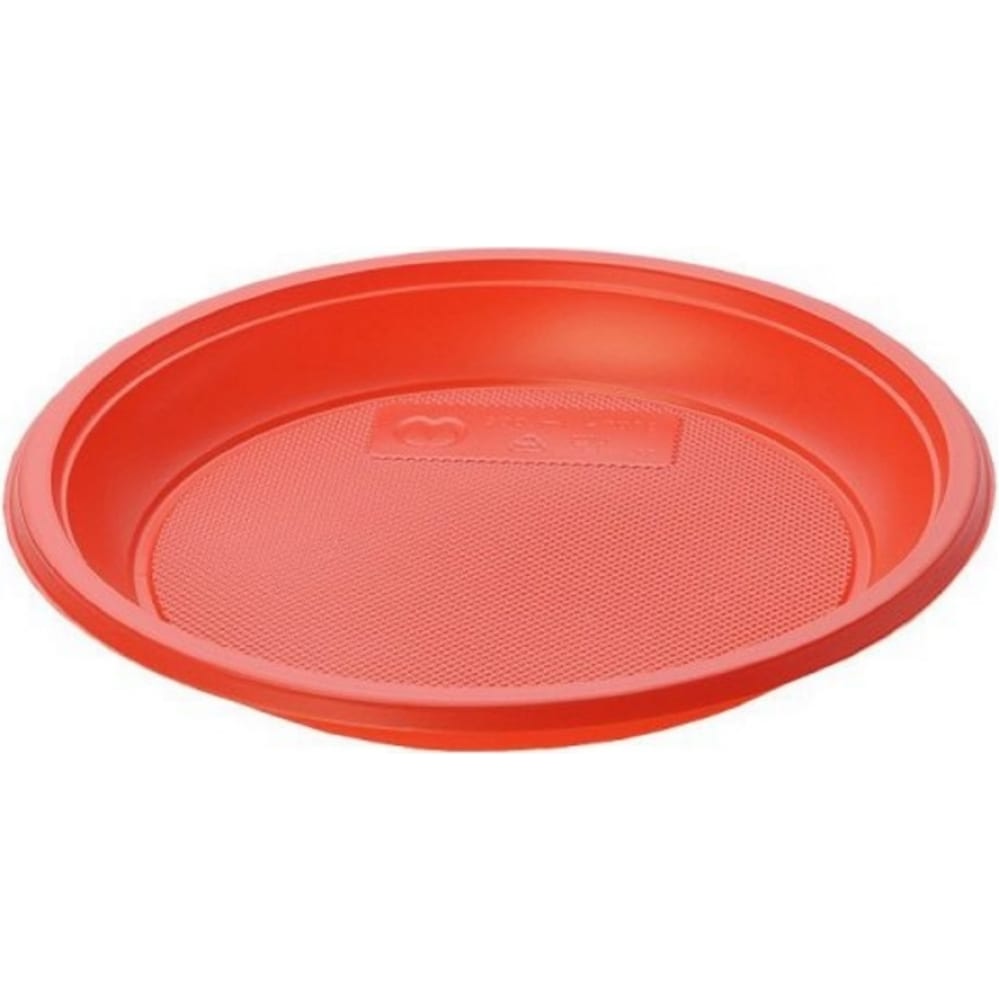 Десертная пластиковая тарелка EUROHOUSE тарелка гладкая плоская красная глина 25 см