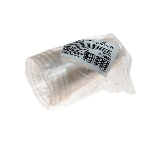 Изображение товара Одноразовый стакан EUROHOUSE, 10 шт, 200 мл, прозрачный 13484