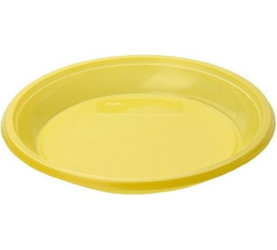 Изображение товара Десертная пластиковая тарелка EUROHOUSE, 6 шт, d 170 мм, желтая 13488