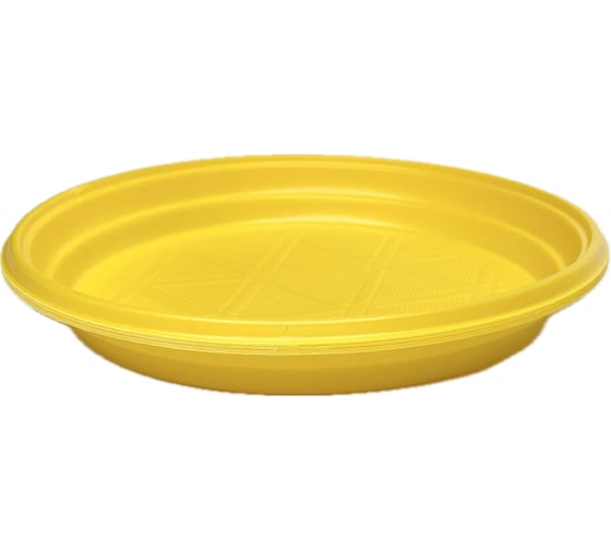 Изображение товара Десертная пластиковая тарелка EUROHOUSE, 6 шт, d 220 мм, желтая 13492