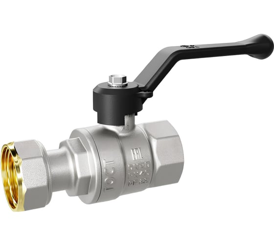 Изображение товара Кран шаровой латунный LD Pride никелированный, Ду20, Ру40 м/нак/г, рычаг 47.347.20 109-0925