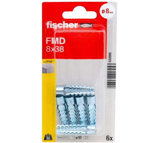 Изображение товара Дюбель распорный fischer металл FMD 8x38 K_6 шт. 532689