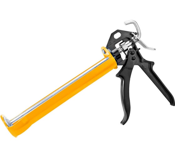 Изображение товара Пистолет для герметика TOLSEN Industrial 225 мм, полуоткрытый, стальной корпус/алюм. шток 43052
