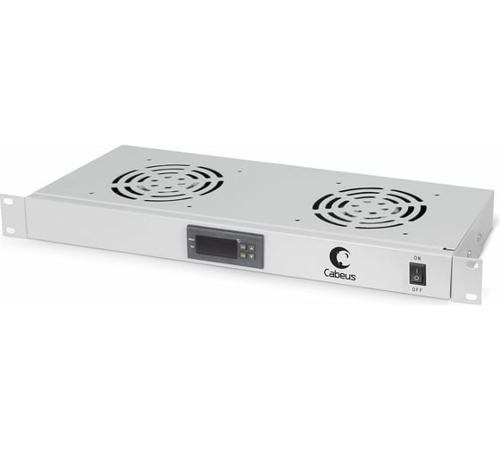 Изображение товара Вентиляторный модуль Cabeus, глубина 170 мм, 2 вентилятора, с цифровым термодатчиком, JG02