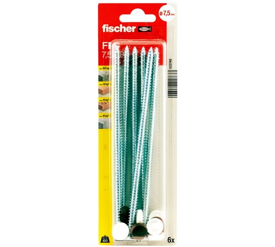 Изображение товара Шуруп для крепления рам fischer FFS 7,5x182 K_6 шт. 532748