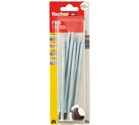 Изображение товара Шуруп для крепления рам fischer FFS 7,5x152 K_6 шт. 532747