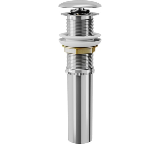 Изображение товара Донный клапан для раковины D&K клик-клак, без перелива, хромированная крышка DC9001