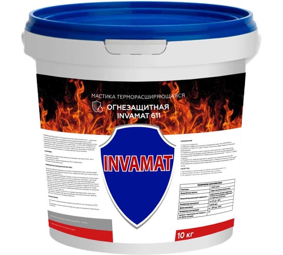 Изображение товара Мастика терморасширяющаяся огнестойкая INVAMAT 611 серый 20 кг 1020