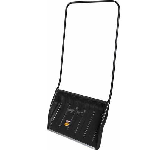 Изображение товара Лопата снеговая Грандмастер Скрепер 70х47 см пластиковый черный, алюминиевая планка, рукоятка 110 см, Суперпрочный 700342